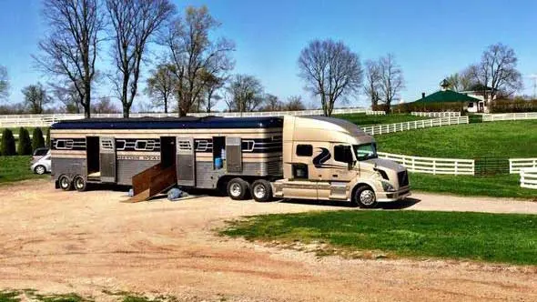 Rushton Stables equine transportation truck and trailer